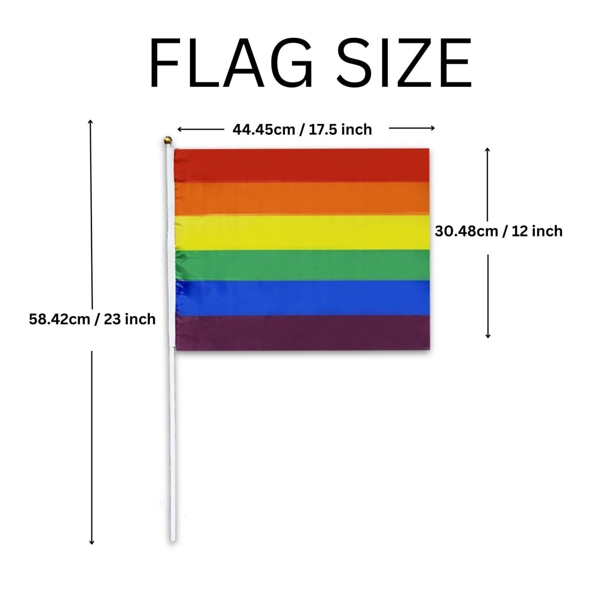 Large Rainbow Flags on a Stick - Fundraising For A Cause
