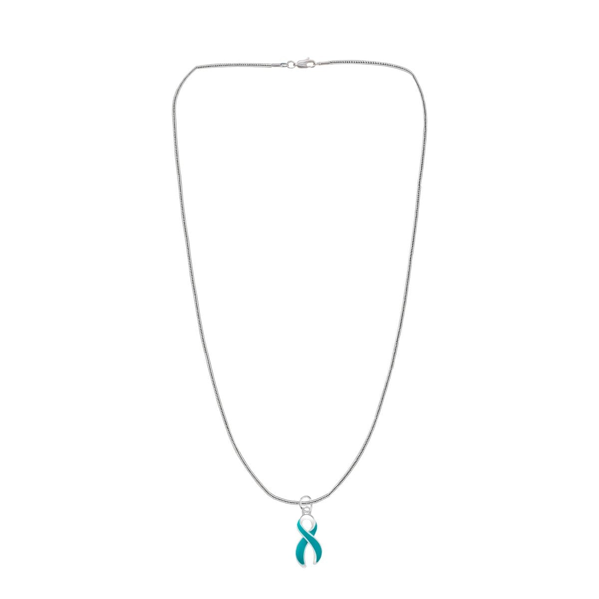 Large Teal Ribbon Necklaces - Fundraising For A Cause
