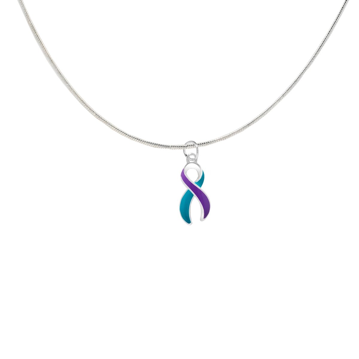 Large Teal & Purple Ribbon Necklaces - Fundraising For A Cause