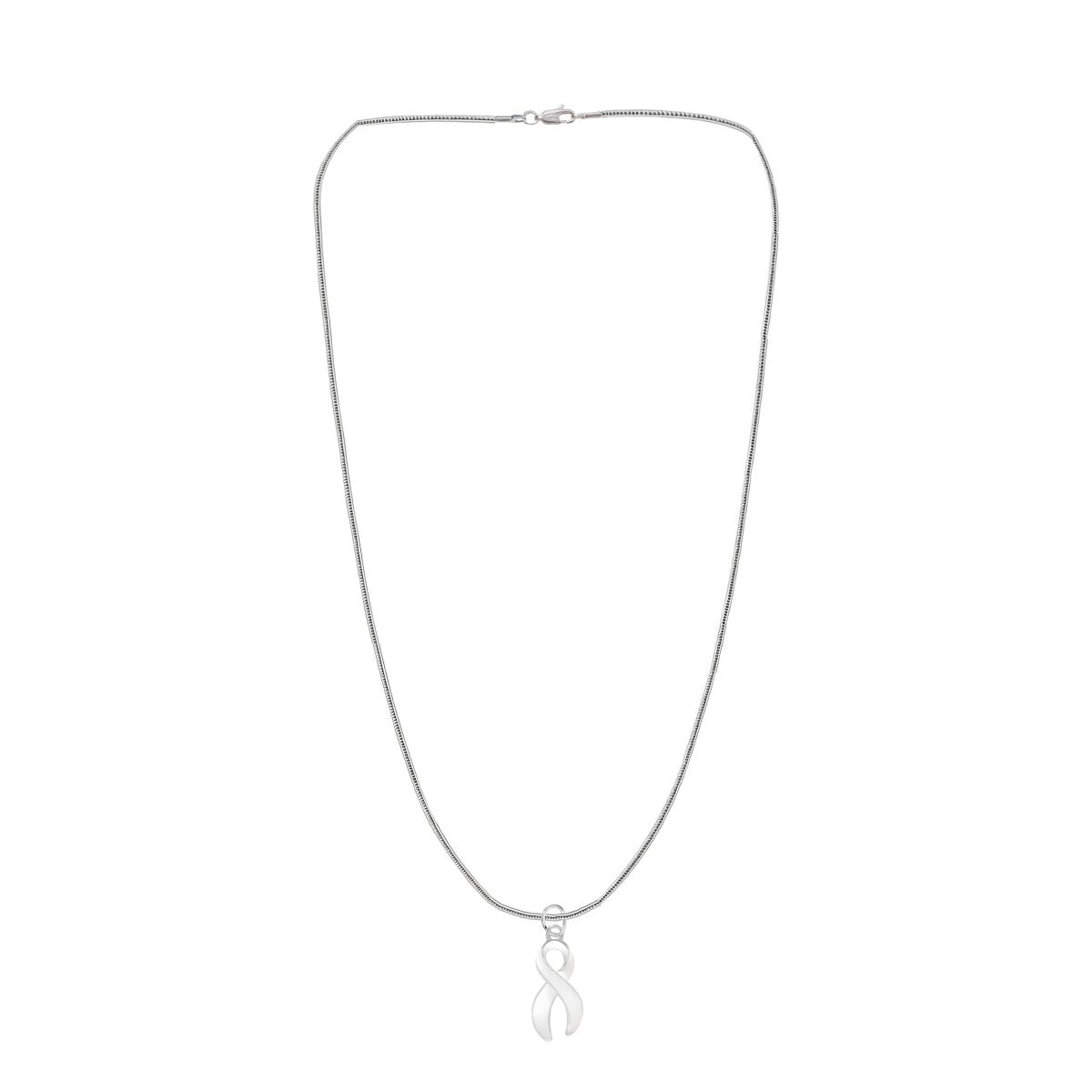Large White Ribbon Necklaces - Fundraising For A Cause