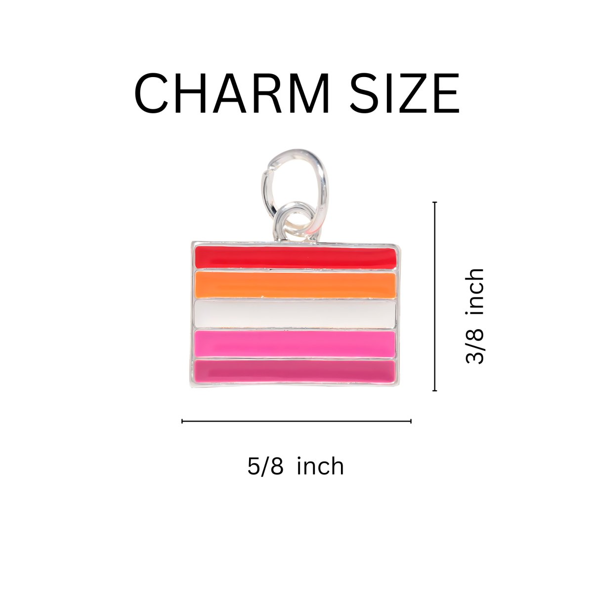 Lesbian Sunset Flag Chunky Charm Bracelets - Fundraising For A Cause