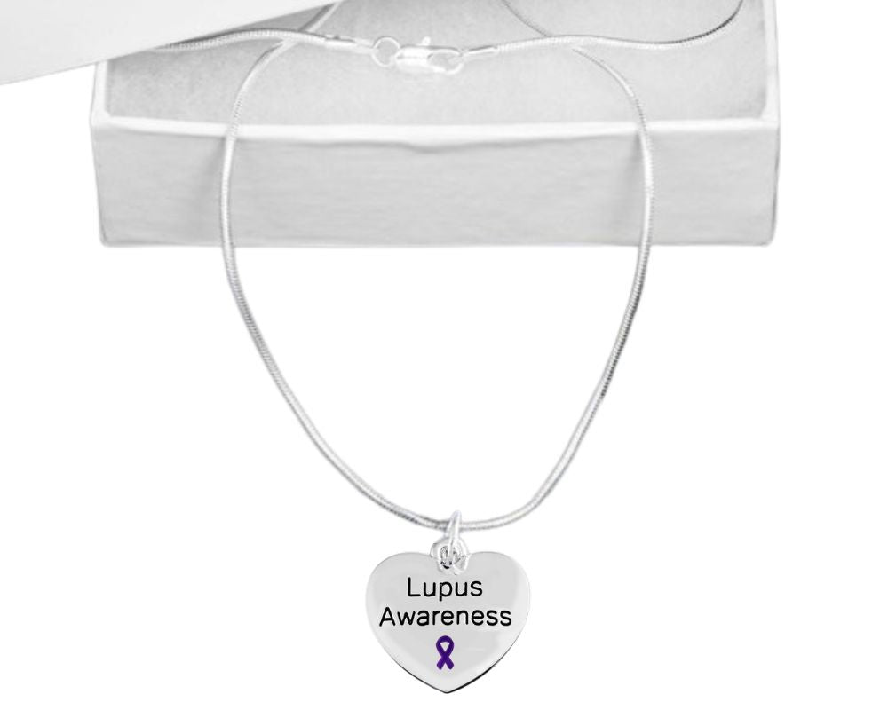 Lupus Awareness Heart Ribbon Necklaces - Fundraising For A Cause