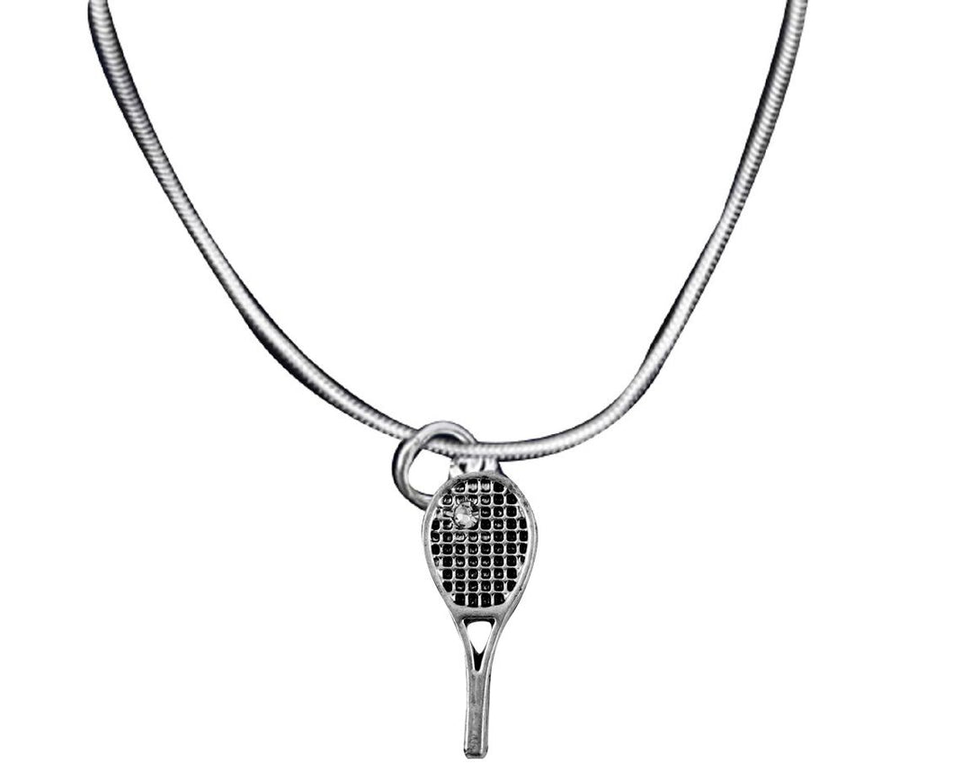 Silver Tennis Charm NecklaceS. Bulk Tennis Racket