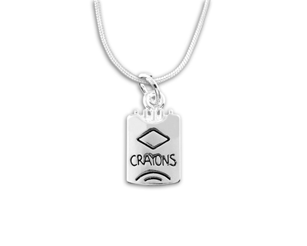 Box of Crayons Necklaces Wholesale, Teacher Appreciation Jewelry
