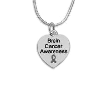 Load image into Gallery viewer, Brain Cancer Awareness Heart Necklaces - Fundraising For A Cause