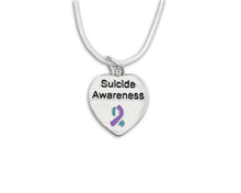 Load image into Gallery viewer, Suicide Awareness Heart Necklaces - Fundraising For A Cause
