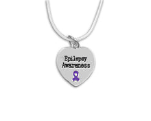 Load image into Gallery viewer, Epilepsy Awareness Heart Necklaces - Fundraising For A Cause