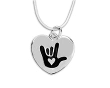 Load image into Gallery viewer, Deaf Awareness Heart Necklaces - Fundraising For A Cause