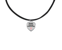 Load image into Gallery viewer, Breast Cancer Awareness Heart Leather Cord Necklaces - Fundraising For A Cause
