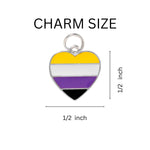 Nonbinary Flag Heart Charms - Fundraising For A Cause