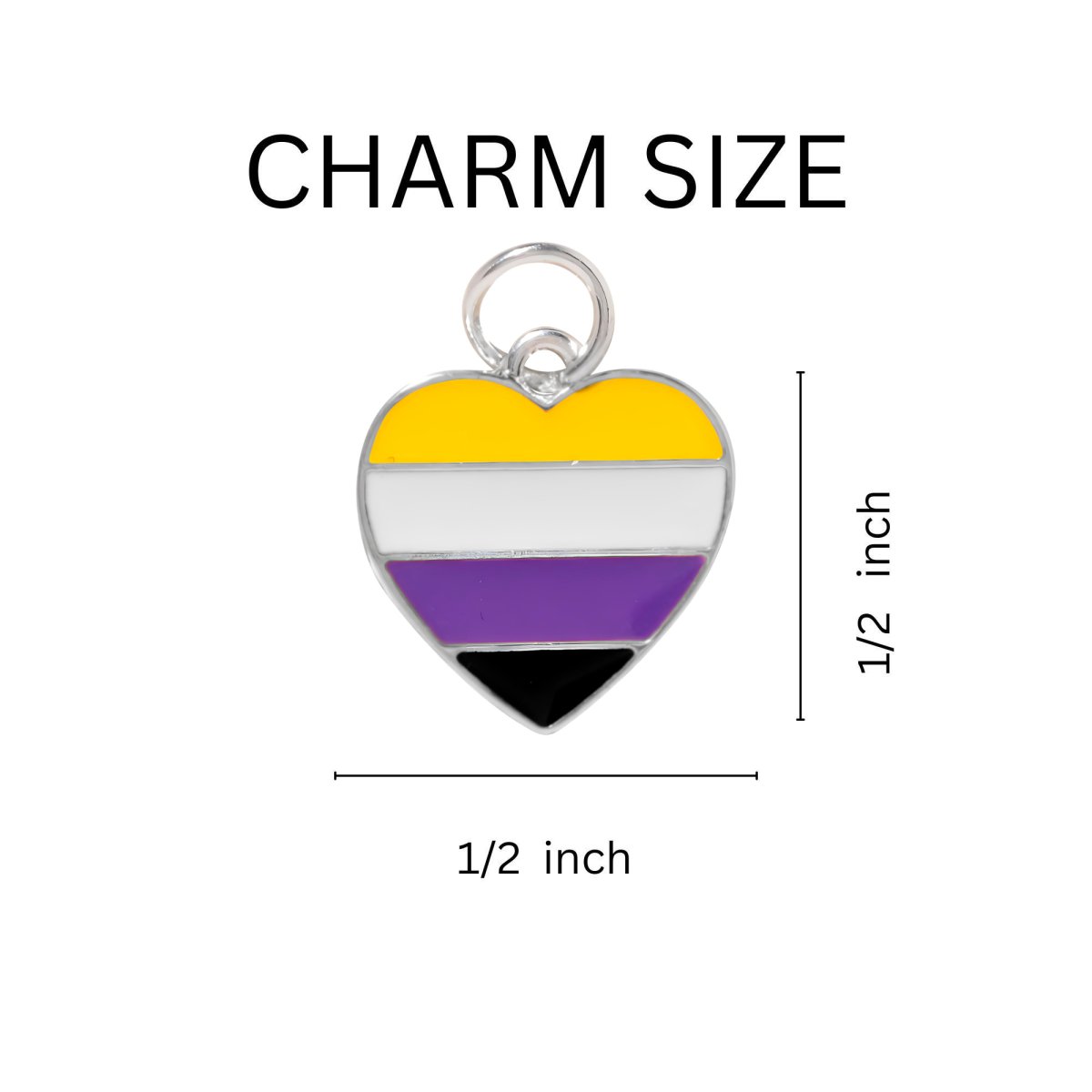 Nonbinary Flag Heart Charms - Fundraising For A Cause