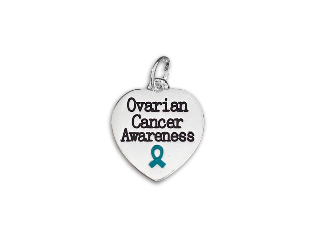 Ovarian Cancer Awareness Heart Charms