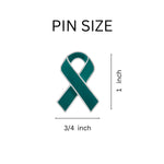 Teal Ovarian Cancer Ribbon Awareness Pins - Fundraising For A Cause