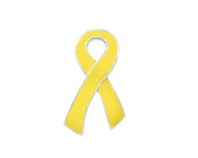 Load image into Gallery viewer, Large Flat Yellow Ribbon Pins Wholesale, Liver Cancer Awareness