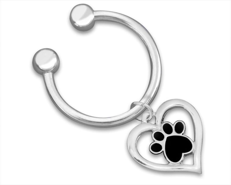 Heart Paw Print Key Chains, Dog Adoption Jewelry - Fundraising For A Cause