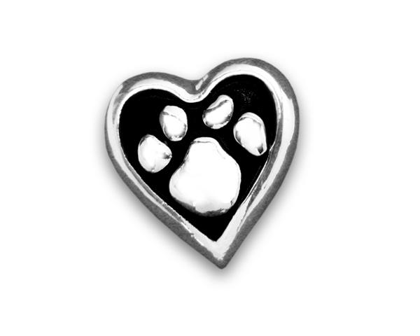 Paw Print Heart Tac Pins - Fundraising For A Cause
