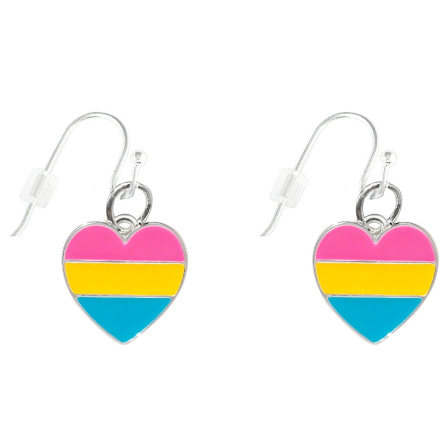 Pansexual Heart Hanging Earrings - Fundraising For A Cause
