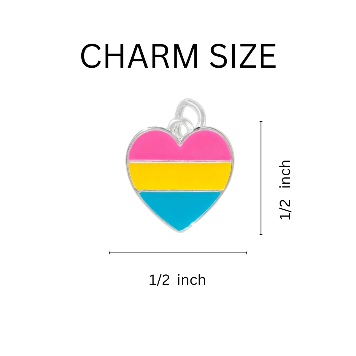 Pansexual LGBTQ Pride Heart Chunky Charm Bracelets - Fundraising For A Cause