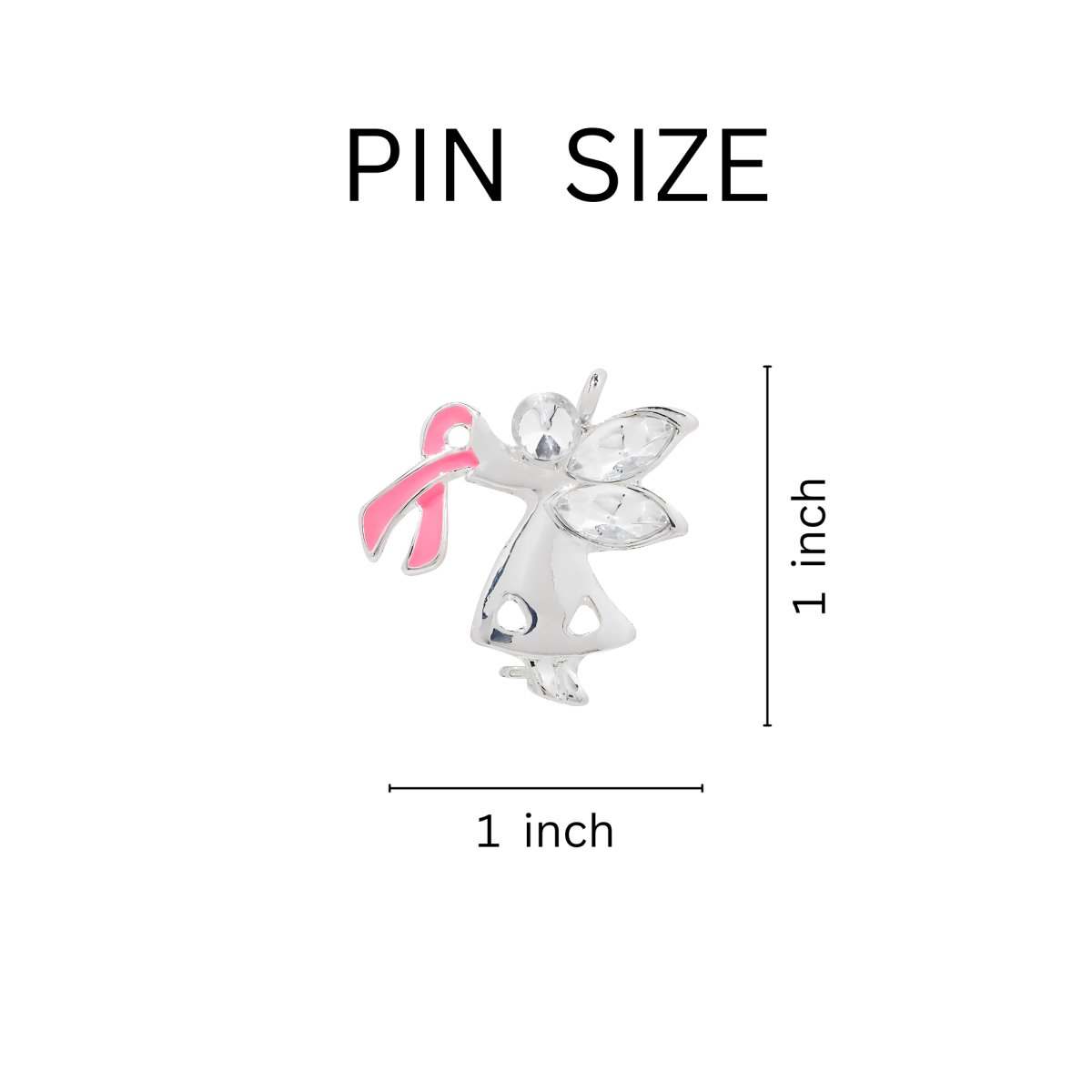 Pink Ribbon Angel By My Side Pins - Fundraising For A Cause