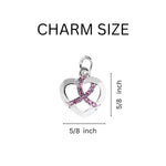 Pink Ribbon Crystal Heart Hanging Earrings on Jewelry Cards (Cards) - Fundraising For A Cause