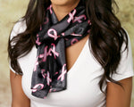 Pink Ribbon Scarves in Black - Fundraising For A Cause