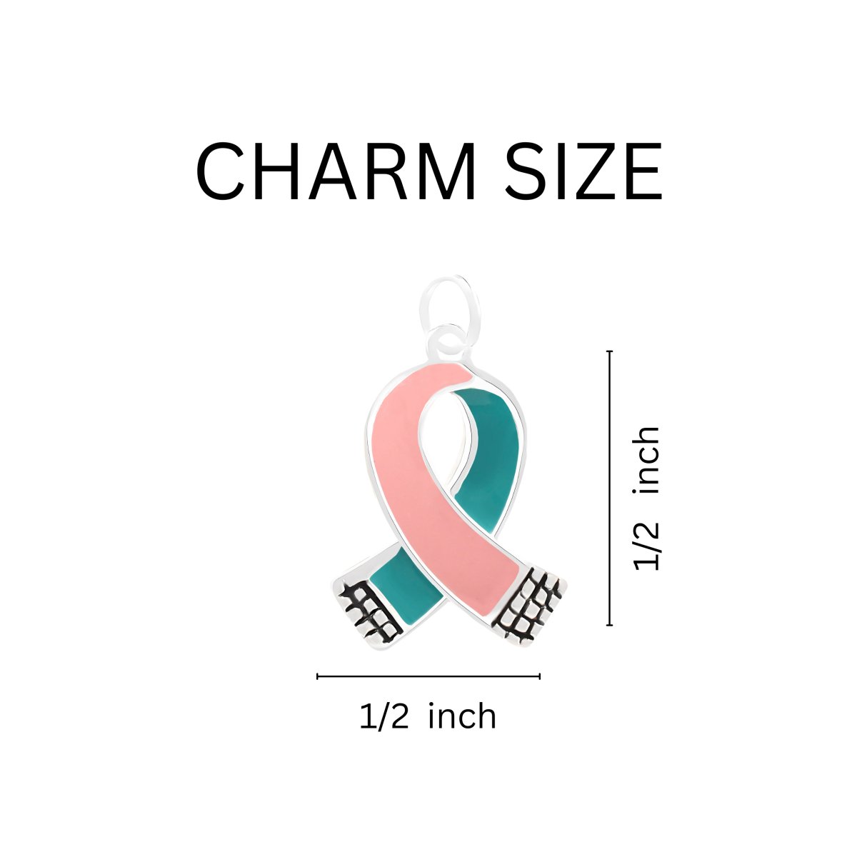 Pink and Teal Ribbon Retractable Charm Bracelet - Fundraising For A Cause