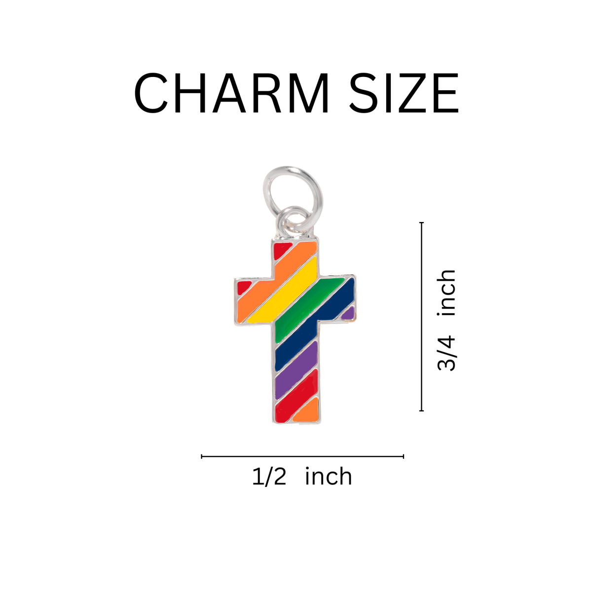 Rainbow Flag Cross Charm Silver Beaded Bracelets - Fundraising For A Cause