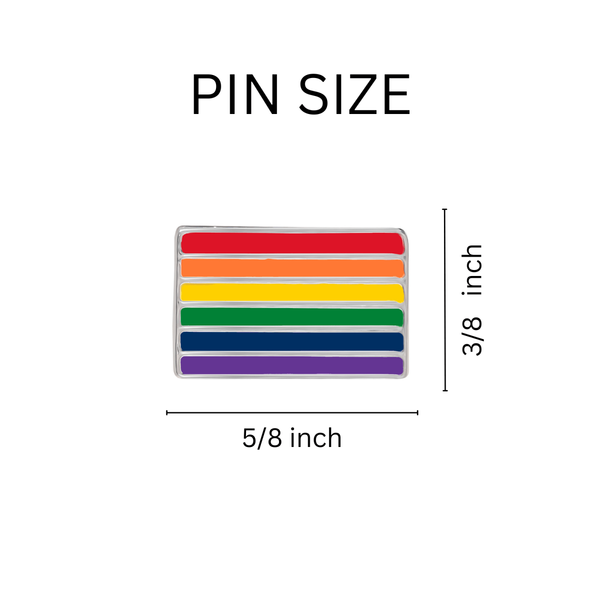 Rectangle Rainbow Pride Flag Pins - Fundraising For A Cause