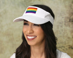 12 Rectangle Rainbow Visors in White (12 Visors) - Fundraising For A Cause