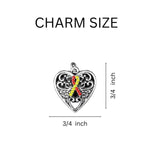 Red & Yellow Ribbon Heart Hope Courage Charm Bracelets - Fundraising For A Cause