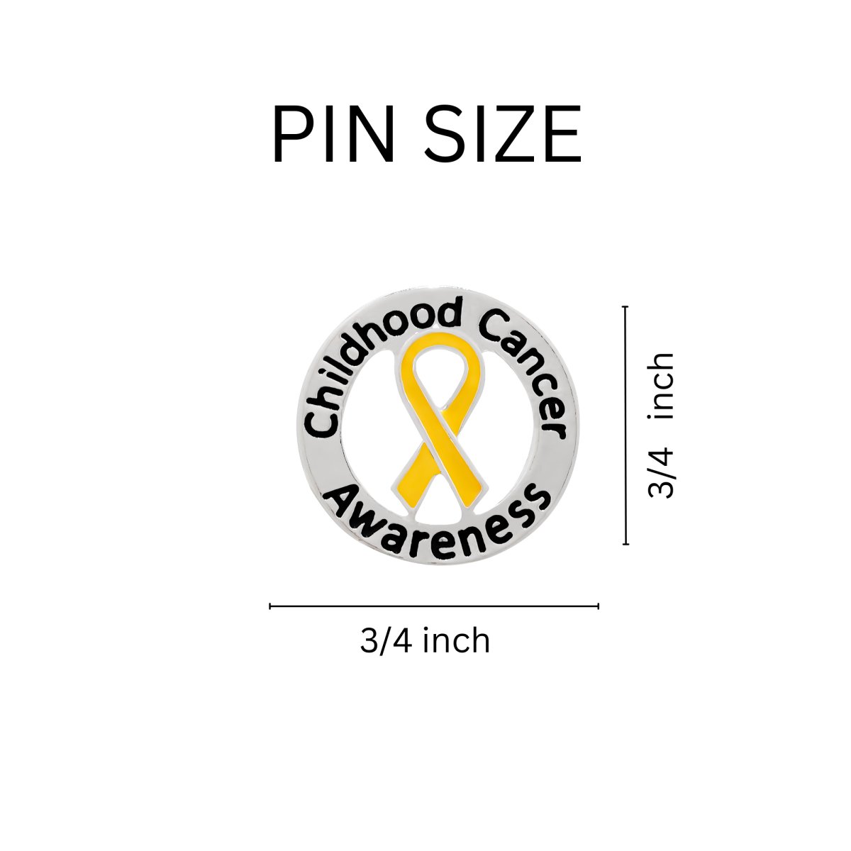 Round Childhood Cancer Awareness Ribbon Pins - Fundraising For A Cause