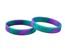 Load image into Gallery viewer, Teal &amp; Purple Silicone Bracelets - Fundraising For A Cause