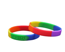 Load image into Gallery viewer, Rainbow PRIDE Silicone Bracelet Wholesale, Gay Pride Bracelets