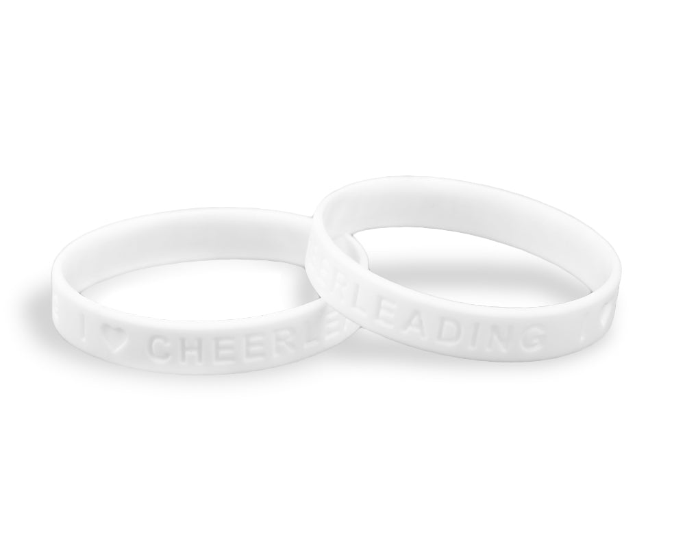 White Cheerleading Silicone Bracelets - Fundraising For A Cause