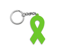 Load image into Gallery viewer, Lime Green Silicone Ribbon Key Chains - Fundraising For A Cause