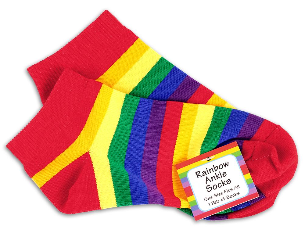 Rainbow Ankle Socks Wholesale, Bulk LGBTQ Awareness Apparel