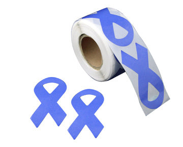 Large Periwinkle Ribbon Stickers - Fundraising For A Cause