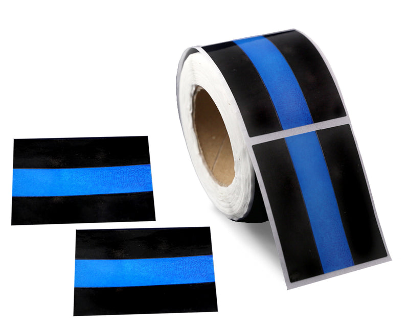 Law Enforcement Rectangle Blue Line Stickers, Police Decals - Fundraising For A Cause