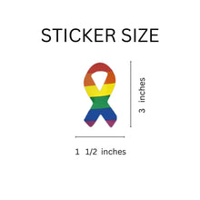 Load image into Gallery viewer, Large Rainbow Ribbon Stickers - The Awareness Company