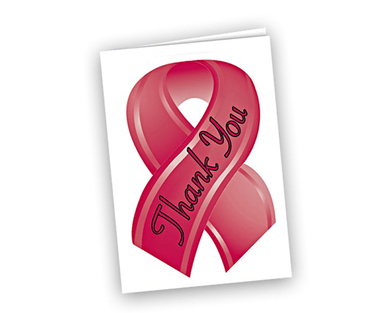 Small Burgundy Ribbon Thank You Cards - Fundraising For A Cause