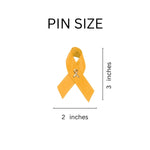 Satin Gold Ribbon Awareness Pins - Fundraising For A Cause