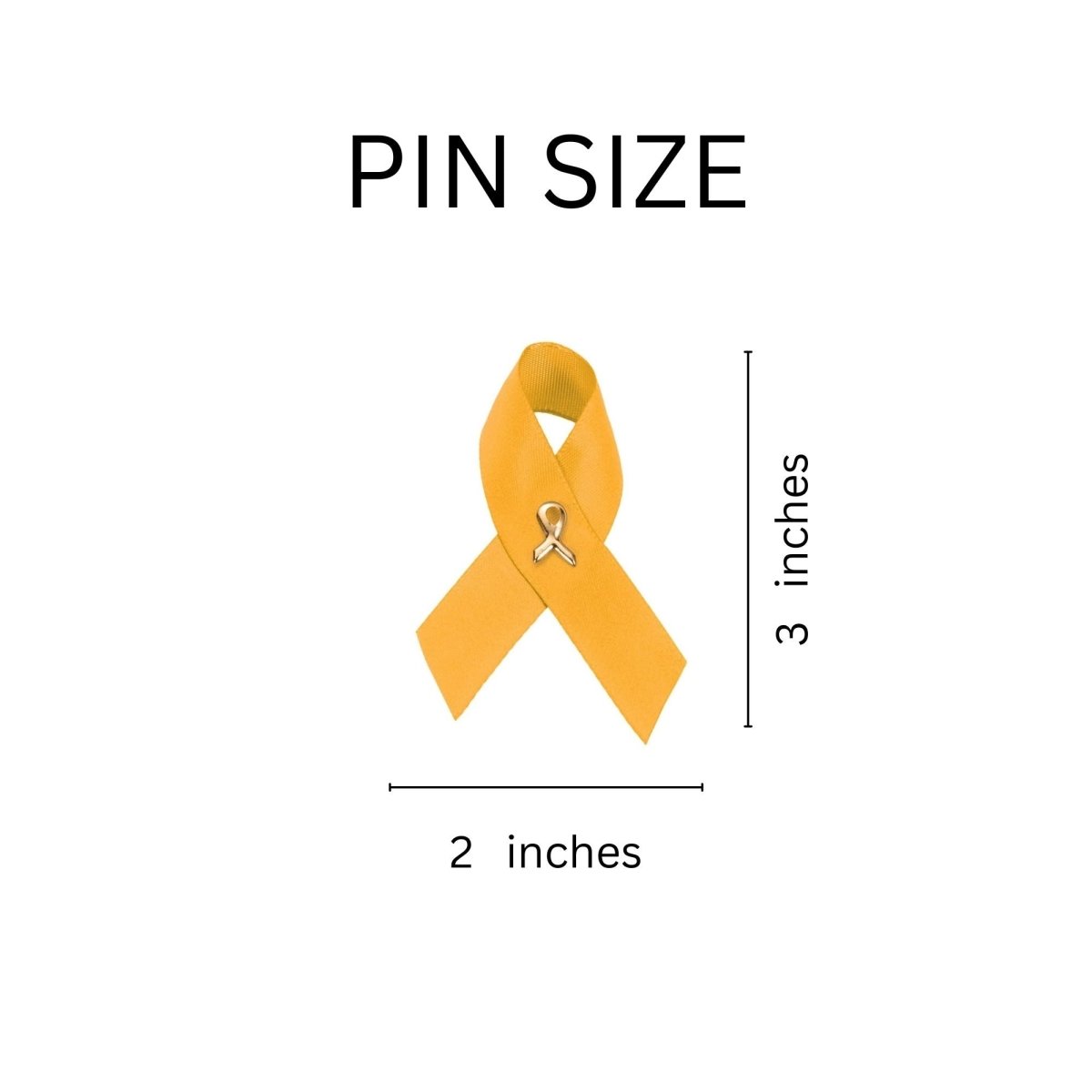 Satin Gold Ribbon Awareness Pins - Fundraising For A Cause