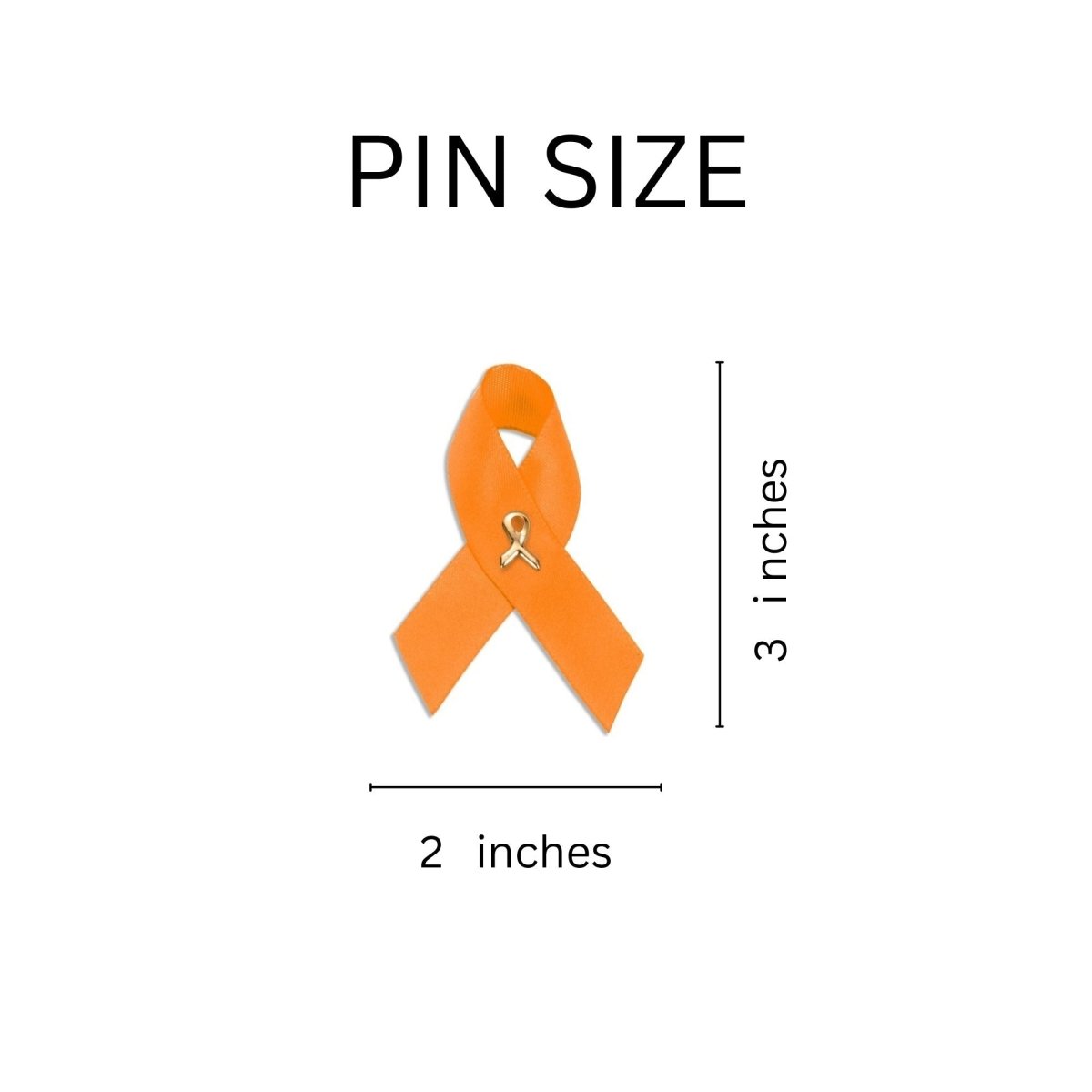 Satin Orange Ribbon Awareness Pins - Fundraising For A Cause