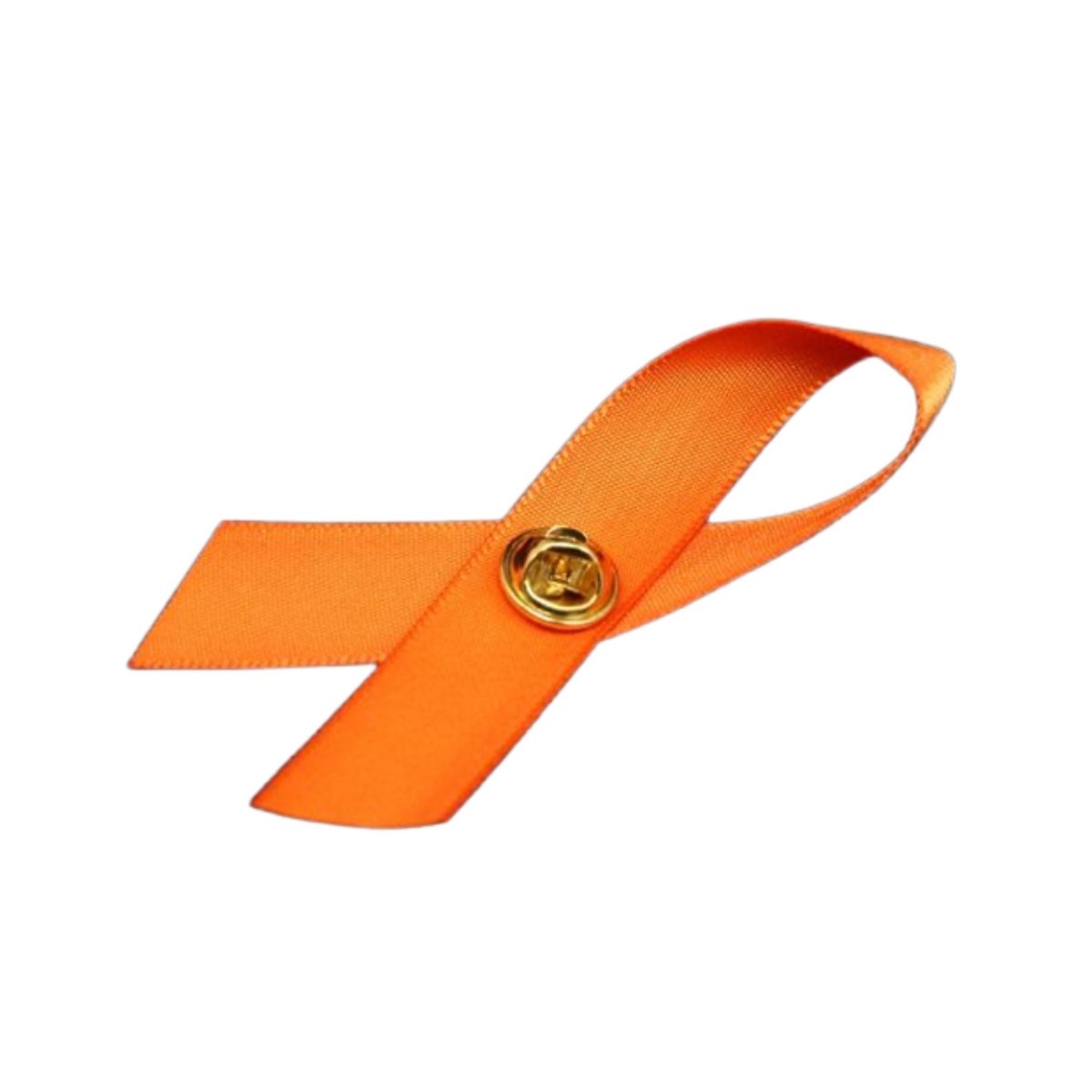 Satin Orange Ribbon Awareness Pins - Fundraising For A Cause