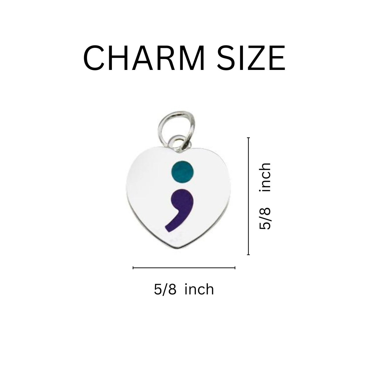 Semicolon Suicide Prevention Awareness Heart Split Style Key Chains - Fundraising For A Cause