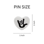 Sign Language Symbol for I Love You Deaf Sign Heart Pins - Fundraising For A Cause
