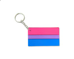 Silicone Bisexual Flag Keychains - Fundraising For A Cause