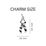 Silver Rope Style Zebra Print Ribbon Awareness Charm Bracelets - Fundraising For A Cause