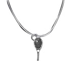 Silver Tennis Charm NecklaceS. Bulk Tennis Racket