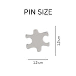 Small Elegant Silver Autism Awareness Puzzle Lapel Pins - Fundraising For A Cause